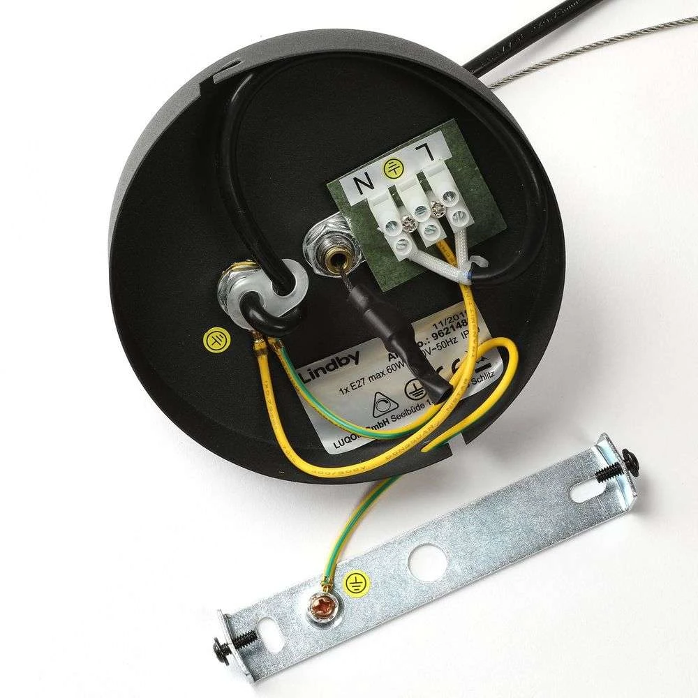 B-Ware Lindby Pendelleuchte Emilienne Deckenlampe Hängeleuchte Lampe1 Flmg E27 Schw23