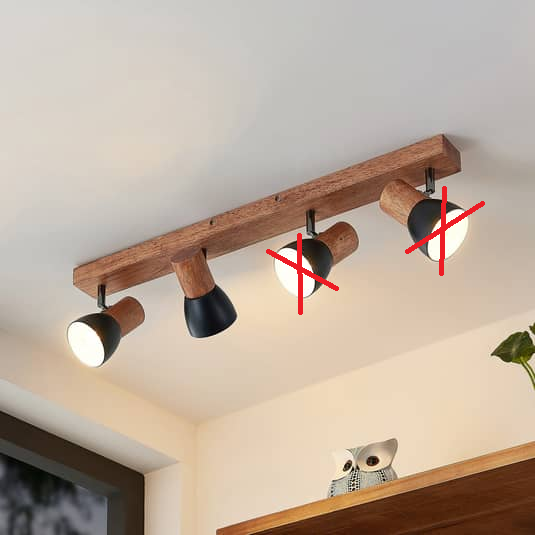 Lindby Tonja Decken-Strahler Deckenlampe mit Holz Lampe Leuchte SIEHE TEXT/FOTO