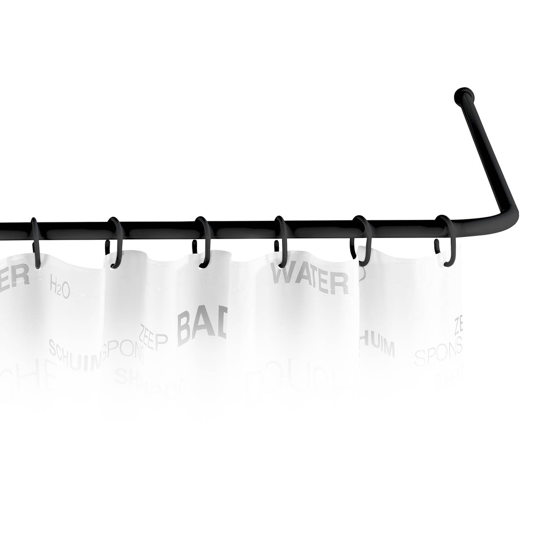 Wenko Winkelstange Duschvorhangstange Universal Aluminium/ABS-Kunststoff Schwarz