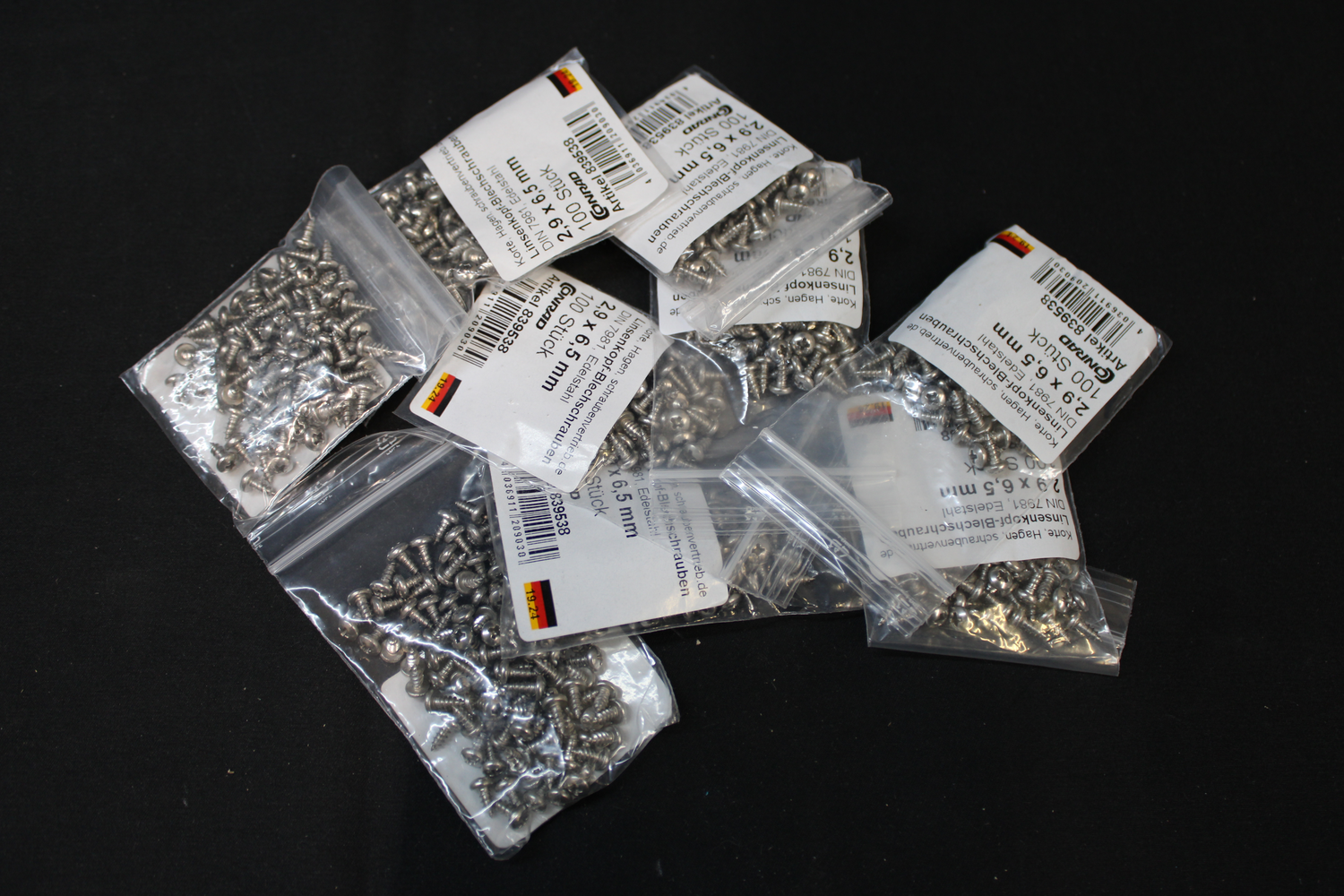 B-Ware 839538 LIKO A2 Blechschrauben 2.9 mm 6.5 mm Kreuzschlitz 9 SETS