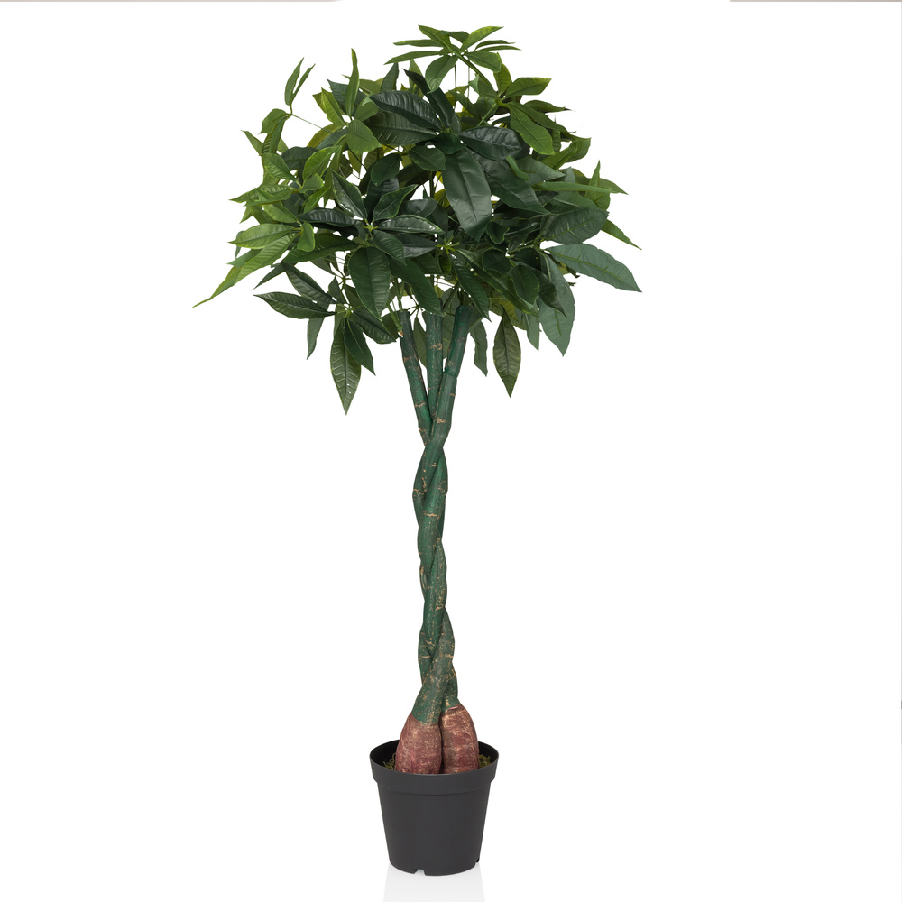 Hjh Office Kunstpflanze Kunstbaum Pachira Glückskastanie 160 Cm Kunststoff Grün B-Ware