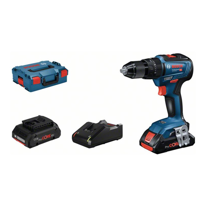 B-Ware Bosch Akku Schlagbohrschrauber Set Bohrmaschine 18 V 2x Pro Core Schnellladegerät