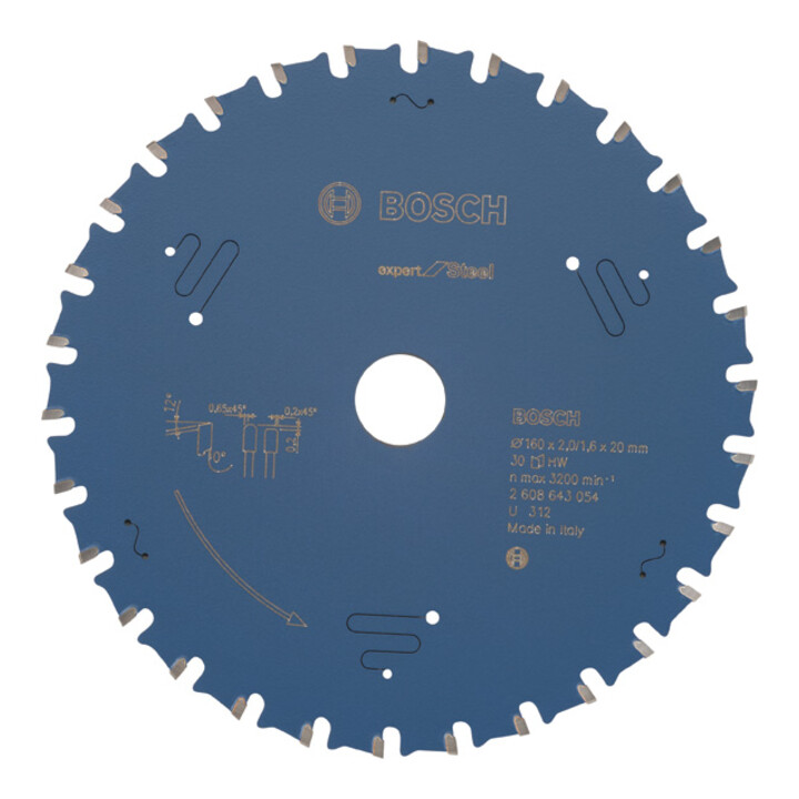 Bosch Kreissägeblatt Sägeblatt Stahl 160x20x2mm 30 Zähne Mtcg Silber B-Ware - 3165140737678