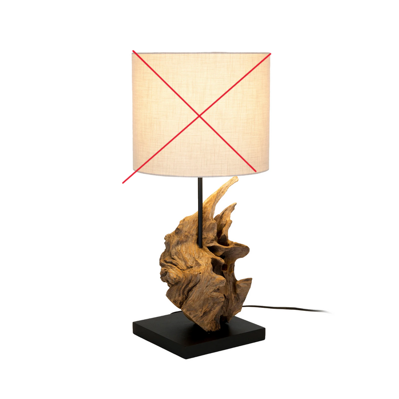 Holländer Tischleuchte Filicudi Tischlampe Beige/Holzfarben Siehe Text/Foto816 B-Ware