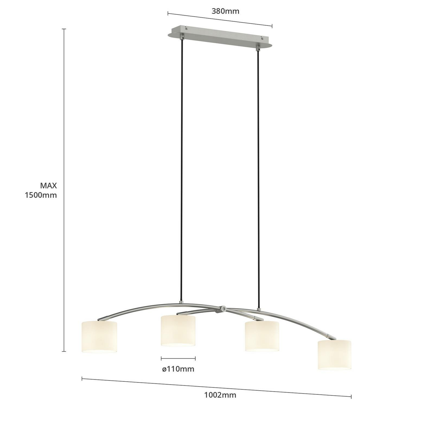 Lucande Juljana Pendelleuchte Deckenlampe Hängeleuchte Wohnzimmerleuchte G9 W755 B-Ware - 4251096583908