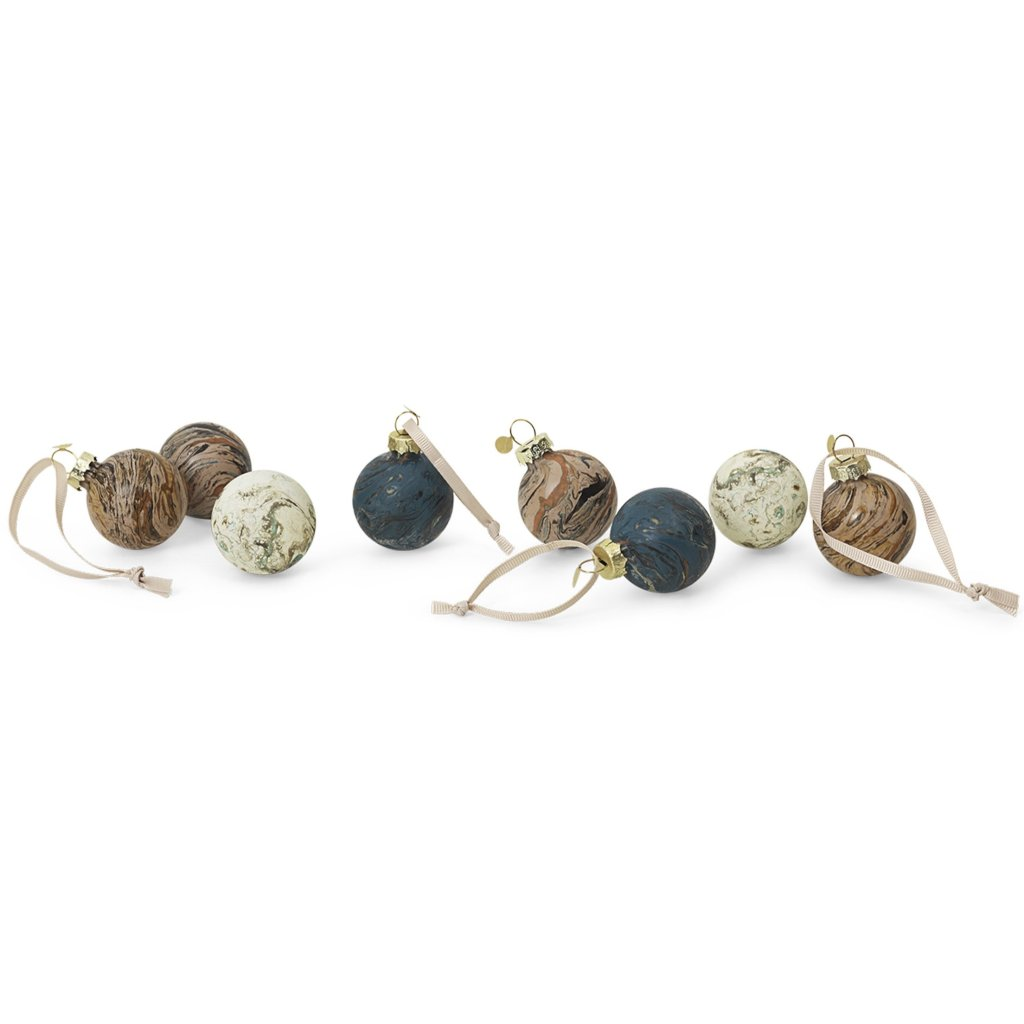 Ferm Living Marble Weihnachtskugel ø 4 Cm Mixed 8er Set Kugel Accessoire Deko B-Ware