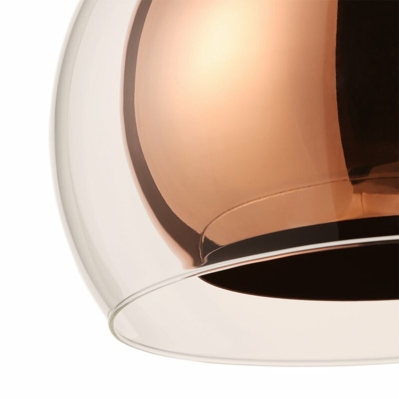 Zipcode Design Kuppel Pendelleuchte Kupfer Saylor Pendelleuchte Deckenlampe Glas B-Ware - 9002759945893