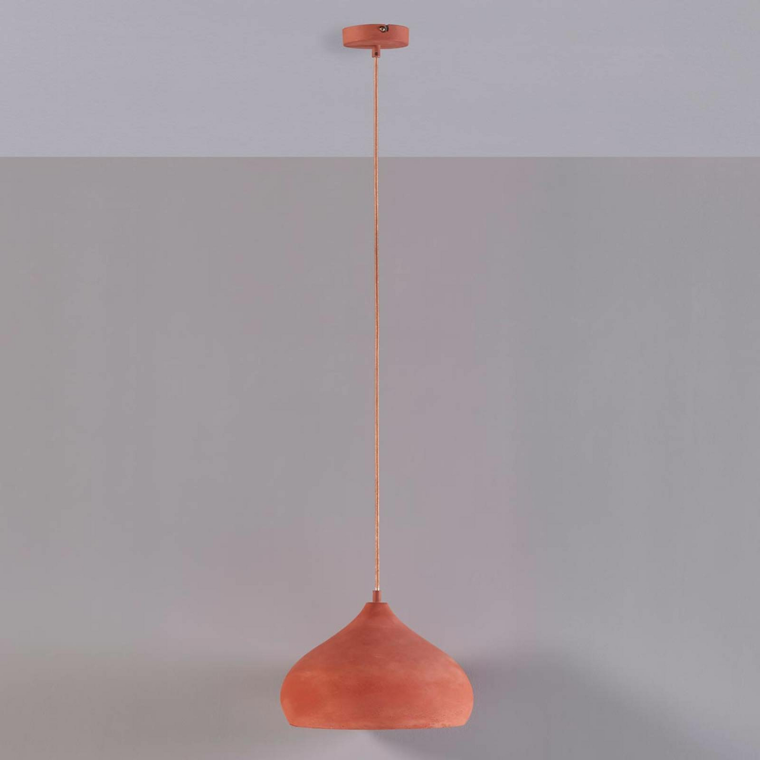 B-Ware Lindby Terracotta Pendelleuchte Fiona Hängeleuchte Deckenlampe Lampe E27 Orange