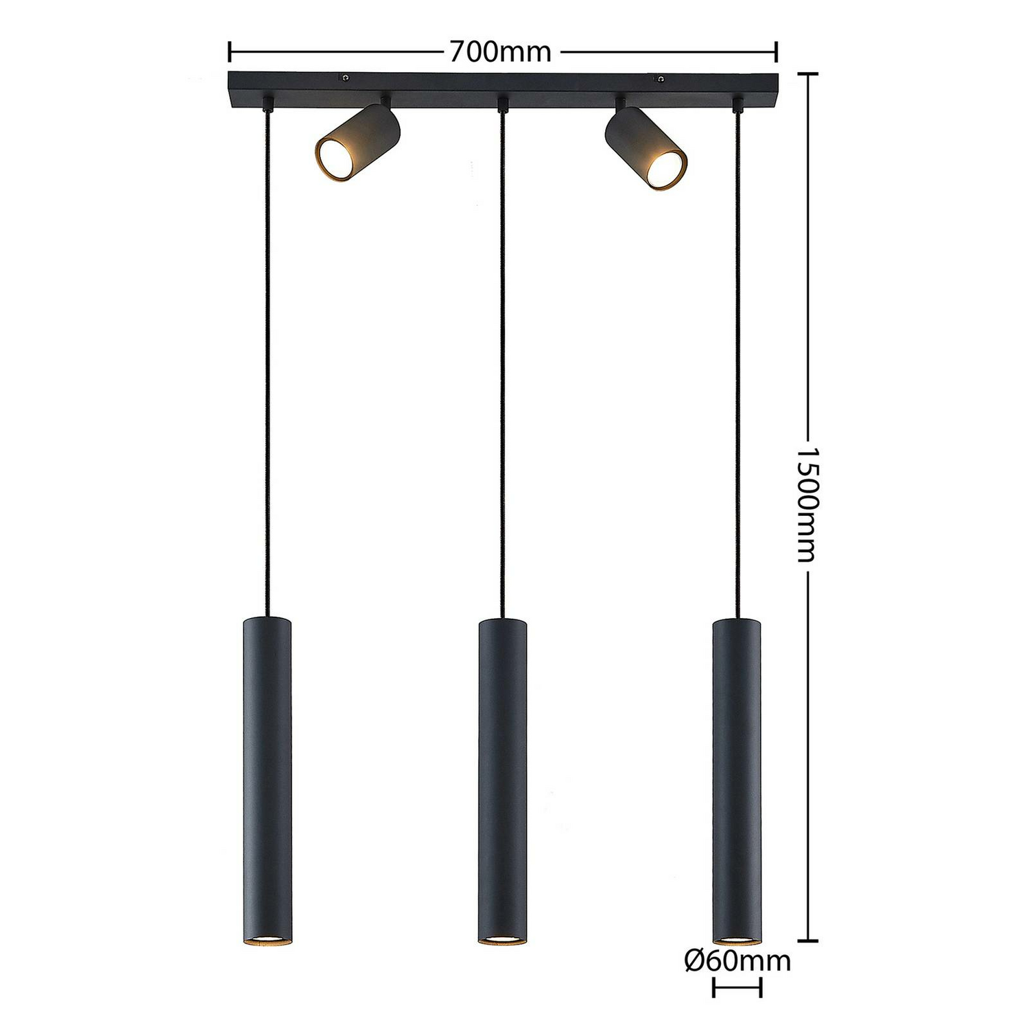 B-Ware Lindby Sanad Hängeleuchte Hängelampe Pendelleuchte Pendellampe Modern 5 Flammig