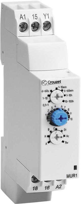 Crouzet 88827105 Mur1 Zeitrelais Monofunktional Zeitbereich 0.1s 100h 1 Wechsler B-Ware