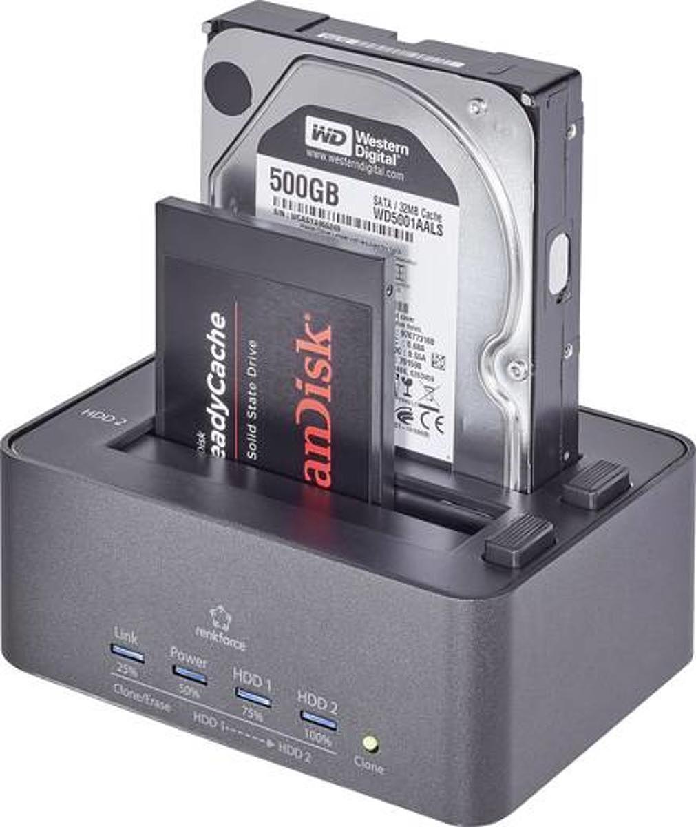 Renkforce USB 3.0 SATA Festplatten-Dockingstation Erase-Funktion UNVOLLSTÄNDIG