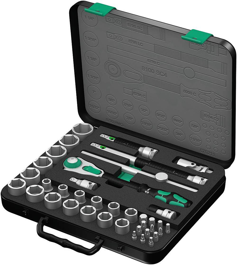 Wera Steckschlüsselsatz Zöllig 1/2" 12,5 Mm 38teilig 8100 Sc 4 Zyklop Tragekoffer B-Ware