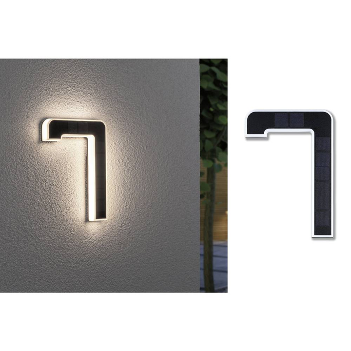 Paulmann LED Solar Hausnummer 7 Hausnummernleuchte Ziffer 7 Wandleuchte Lampe