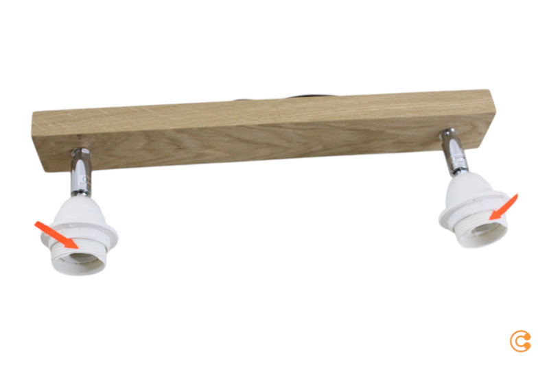 B-Ware Euluna Deckenstrahler Canvas Deckenlampe Hängelampe Beige Textil Zweiflammig E27