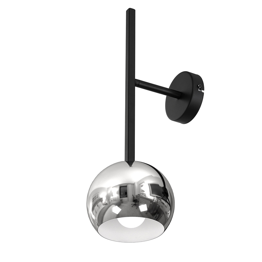 Luminex Wandleuchte Luminex Mira Schwarzer Metallschirm Chrom 1 Flammig Lampe B-Ware - 5907565936230