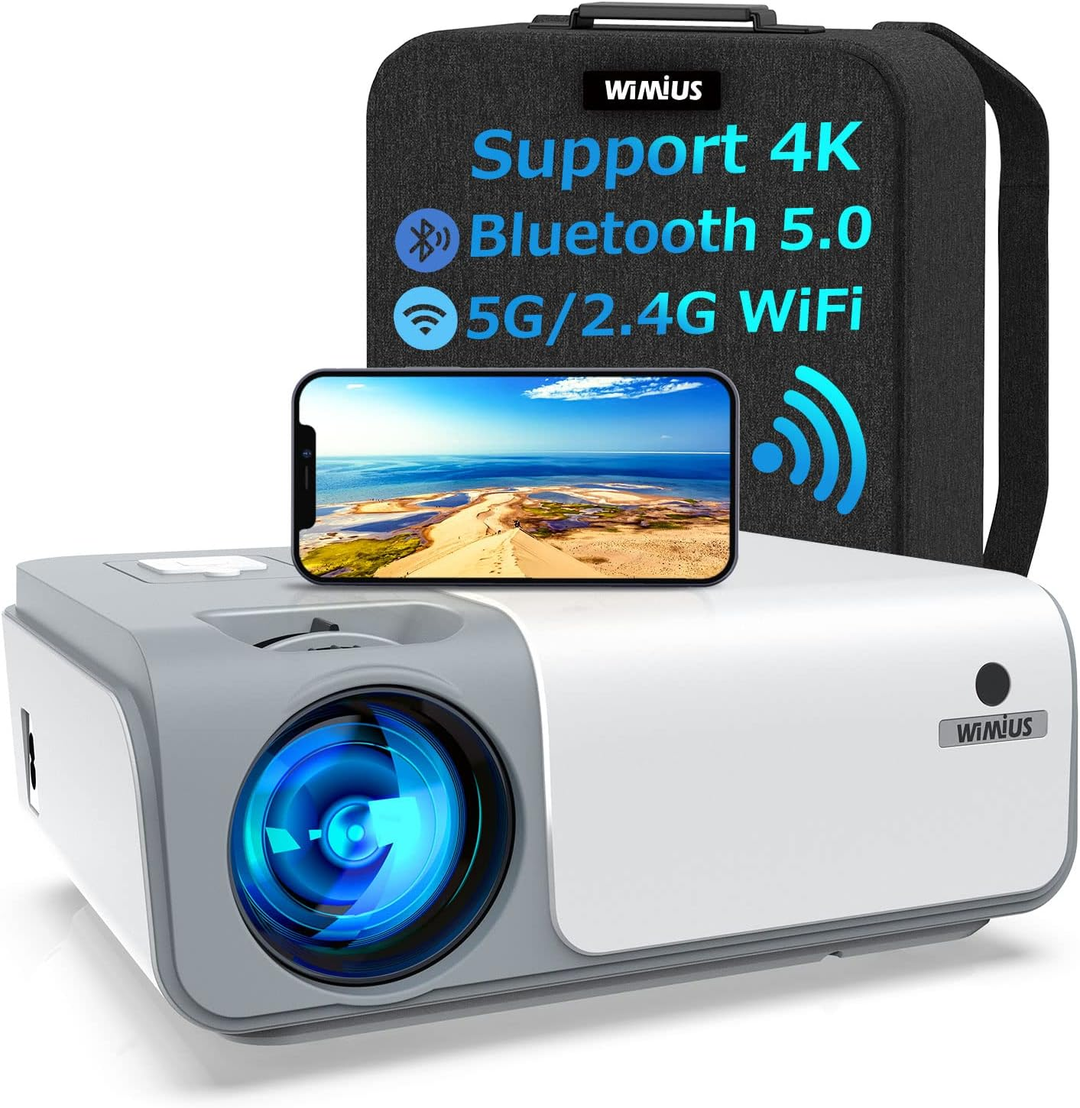 WiMiUS Beamer Projektor 5G WiFi Bluetooth Full HD 1080P 9000 Lumen 4K