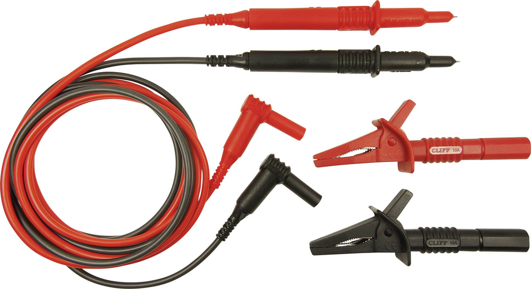 Cliff CIH29892 Sicherheits-Messleitungs-Set Stecker 4 mm Prüfspitze 1.20 m Rot