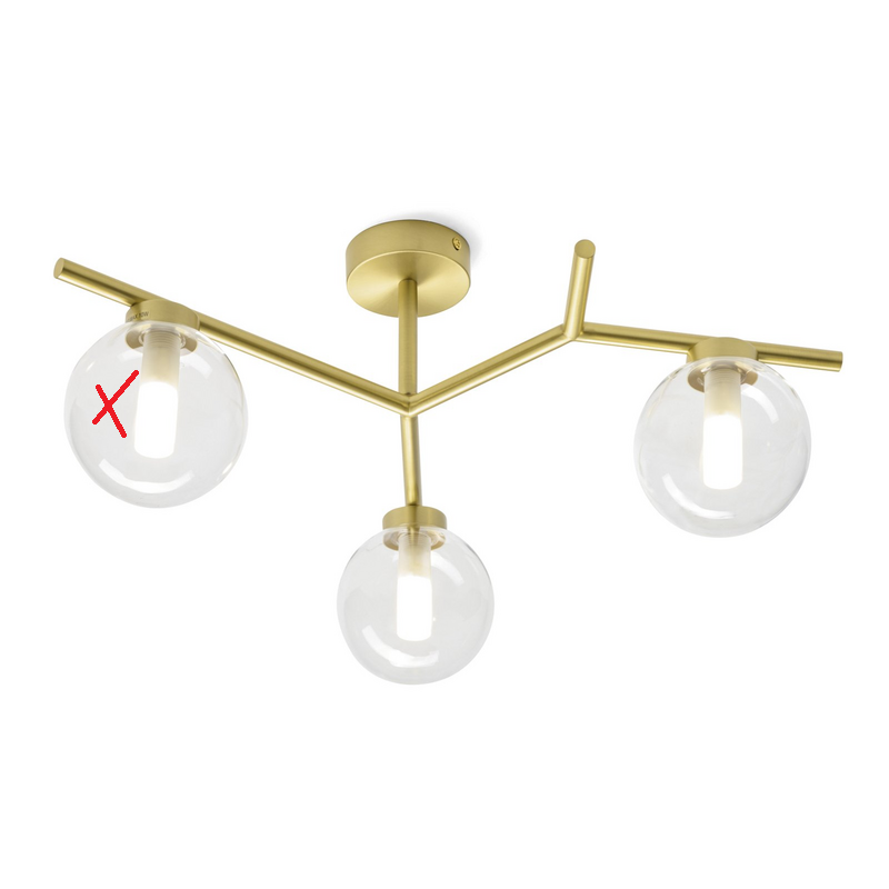 B-Ware Miloox By Sforzin Deckenlampe Camely, Gold Gebürstet 3 Flammig Siehe Text/Foto