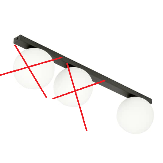 Euluna Deckenlampe Fit Deckenlampe Deckenlicht E14 Schwarz Opal Siehe Text/Foto B-Ware