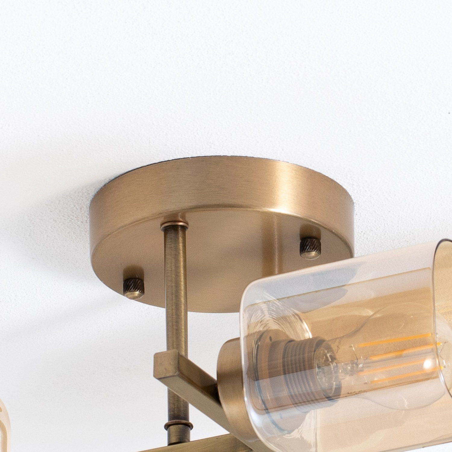 Avonni Deckenlampe Horia Leuchte Antikgold Amber 80x40 Cm Glas Metall 6 Flg      B-Ware - 8698957170291