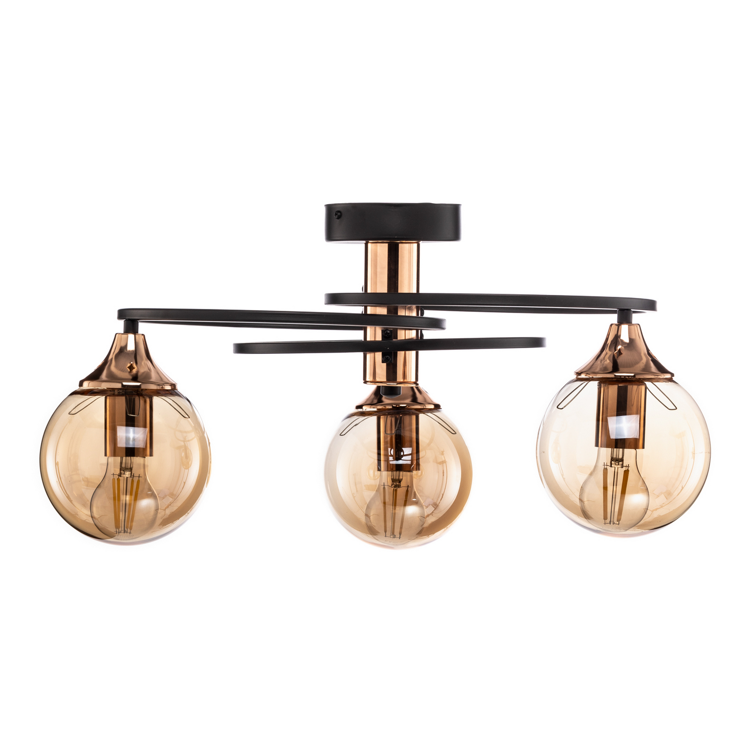 Avonni Deckenleuchte Ar 1661 Deckenlampe Leuchte 3 Flg Schwarz Kupfer Siehe Text B-Ware - 8698957124379