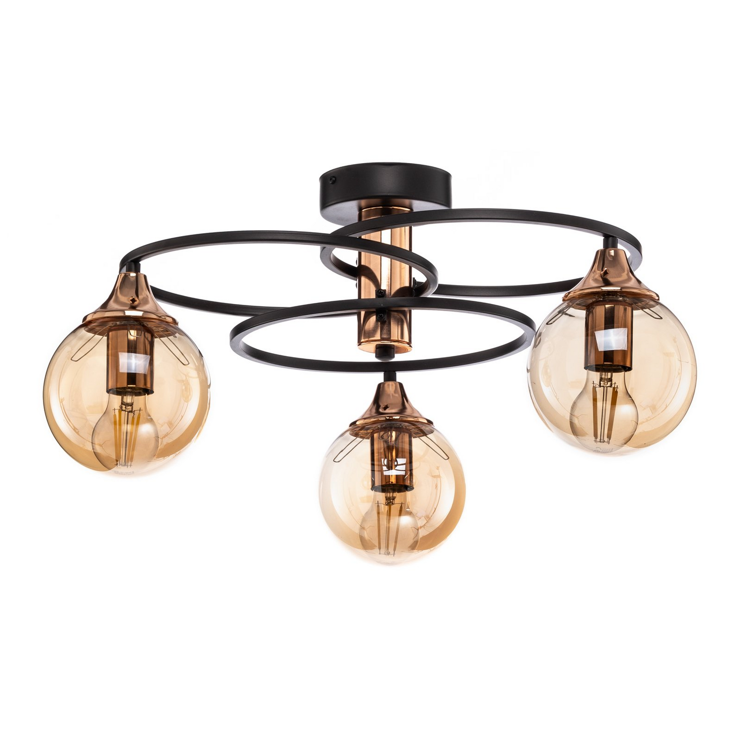 Avonni Deckenleuchte Ar 1661 Deckenlampe Leuchte 3 Flg Schwarz Kupfer Siehe Text B-Ware - 8698957124379