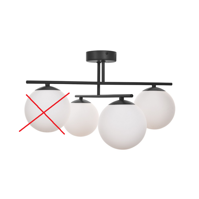 Aurora Deckenleuchte Lampe Schwarz Glas ø 50 Cm Siehe Text/Foto B-Ware - 5905563001387