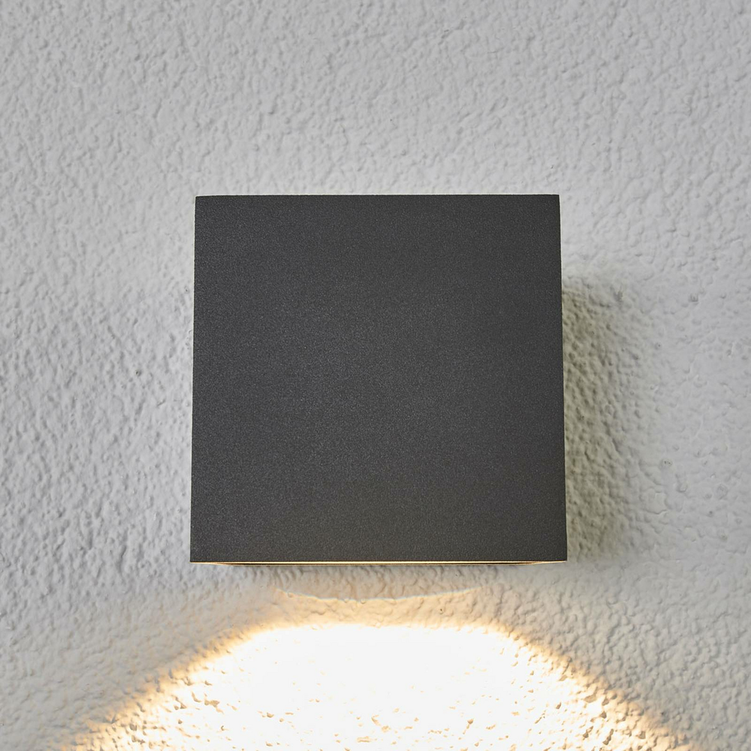 Lucande Merjem LED-Außenwandleuchte Außenlampe Wandlampe Leuchte LED Dunkelgrau