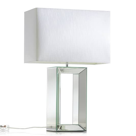 Searchlight Tischleuchte Reflections Tischlampe Lampe H 58 cm verspiegelt weiß