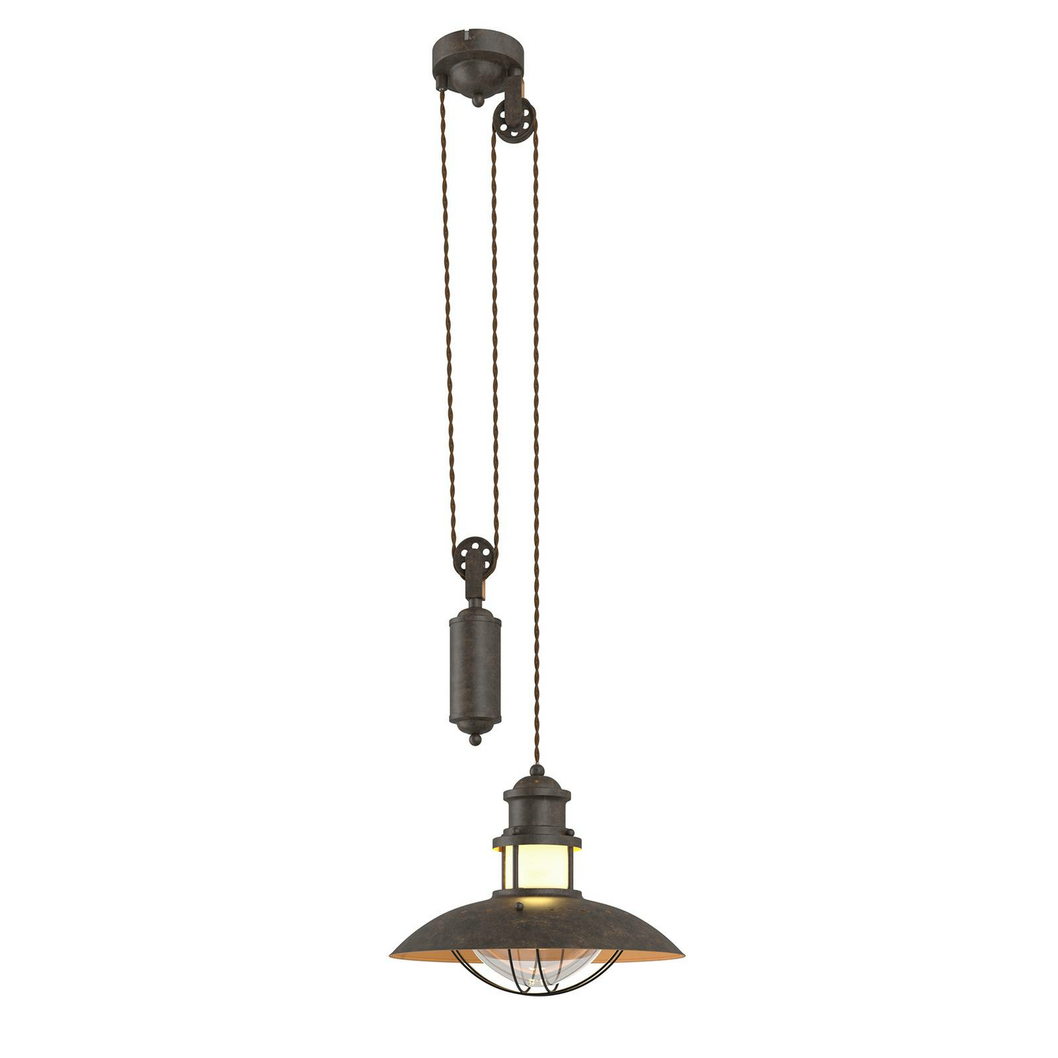 B-Ware Lindby Seilzug Pendelleuchte Louisanne Pendelleuchte Lampe Küchenlampe E27 Braun