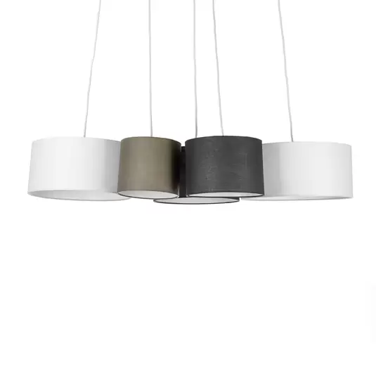 Lindby Vironi Hängelampe Deckenlampe Pendelleuchte Lampe 5-fl. schwarz grau weiß