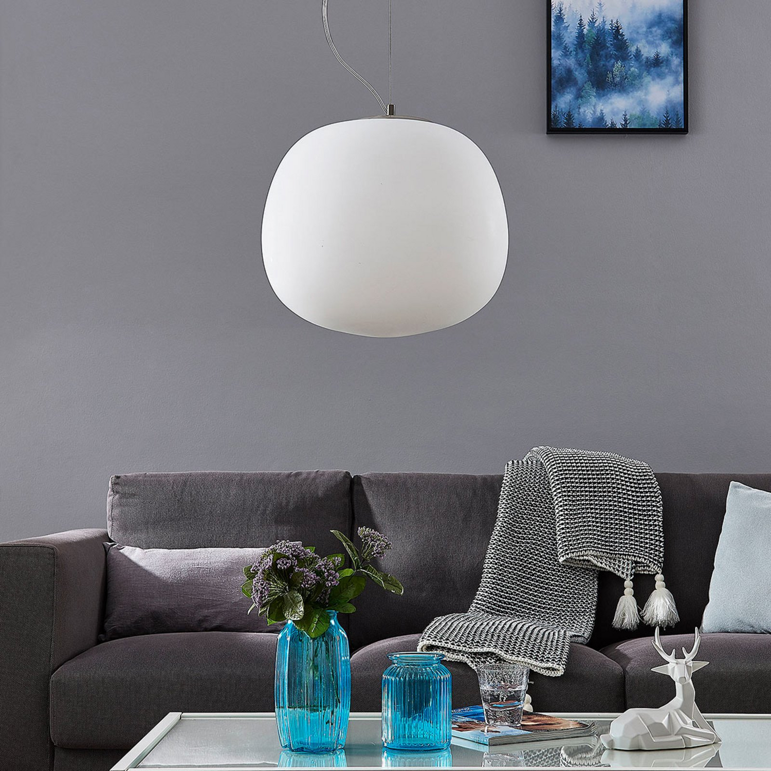 B-Ware Lindby Glas Pendelleuchte Ginevra Deckenlampe Hängeleuchte Deckenlampe Lampe E27