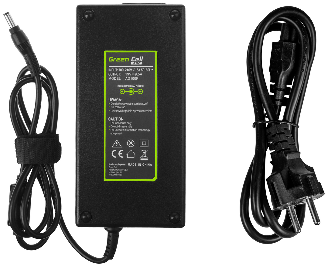 Green Cell Notebook-Netzteil Ladekabel Ladegerät Netzteil Strom 180W 19 V 9.5 A