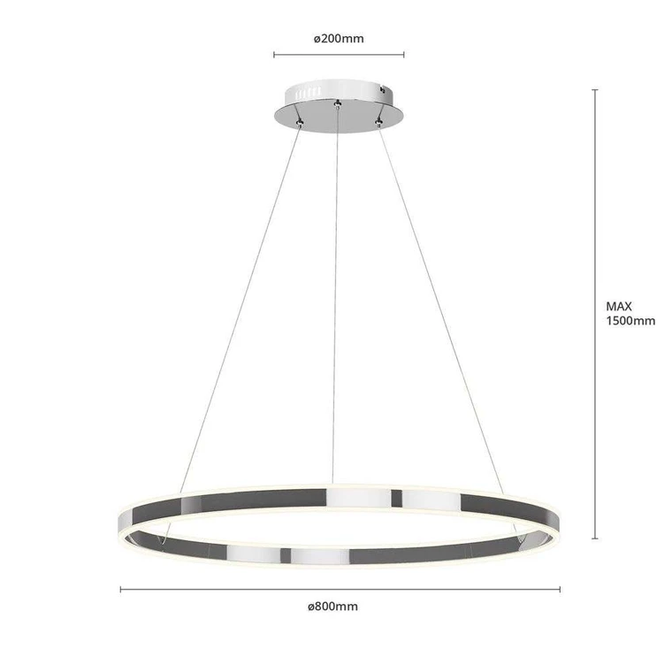 Lucande Led Pendelleuchte Lyani Chrom Dimmbar 80 Cm Leuchte Hängeleuchte Lampe  B-Ware - 4251096550252