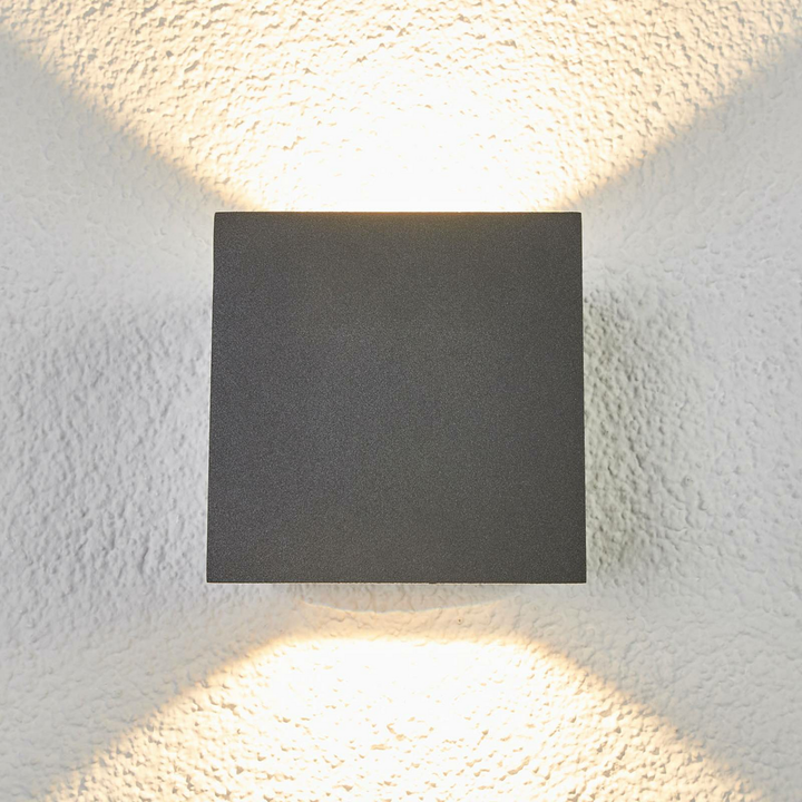 Wandleuchte Wandlampe LED Außenleuchte Außenwandleuchte Lucande Merjem grau