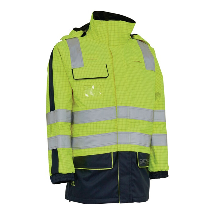 Elka Rainwear Warnschutzjacke Arbeitsjacke Multinorm Gelb Gr L Marineblau B-Ware - 5706219250605