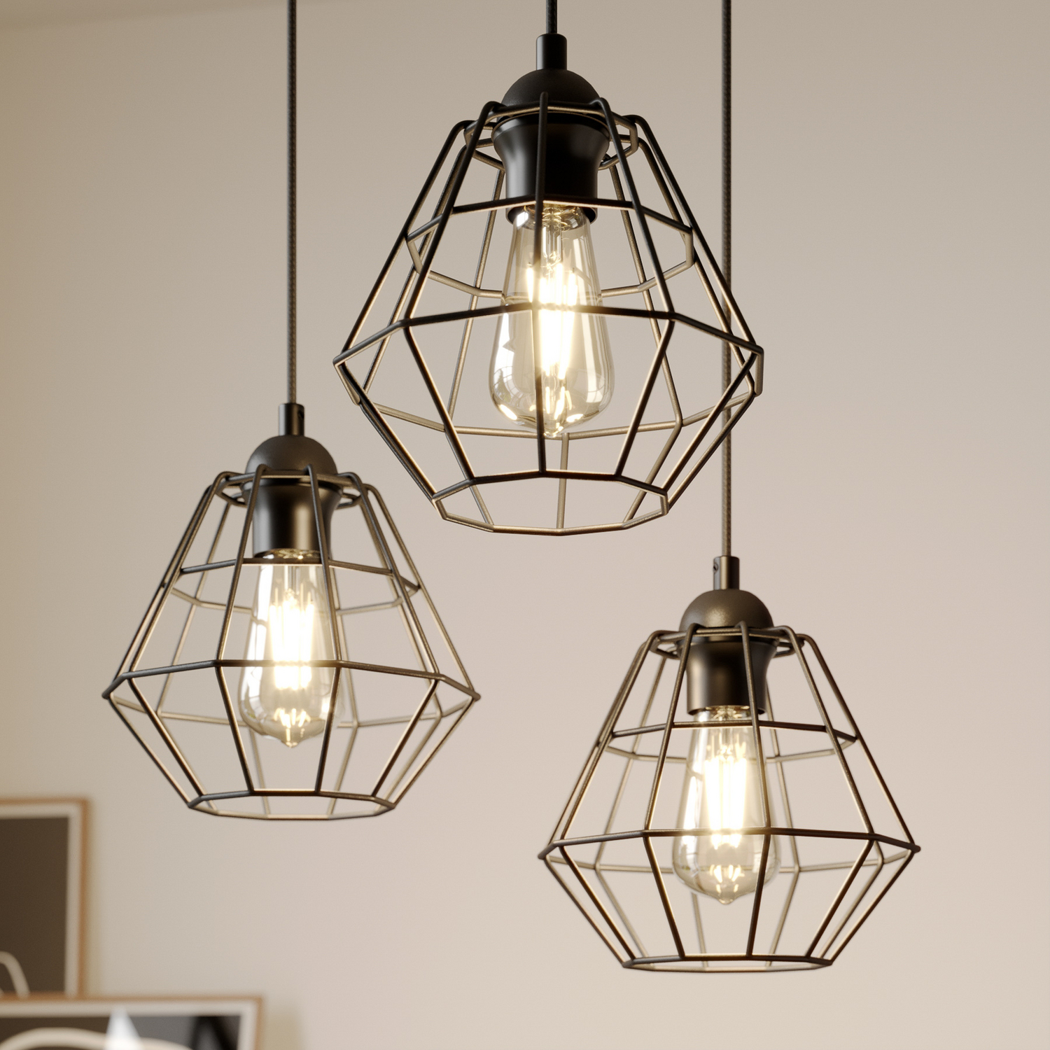 Envostar Hängeleuchte Pendelleuchte Saphir 3 Flammig Rund Siehe Text/Foto B-Ware - 4251911798142