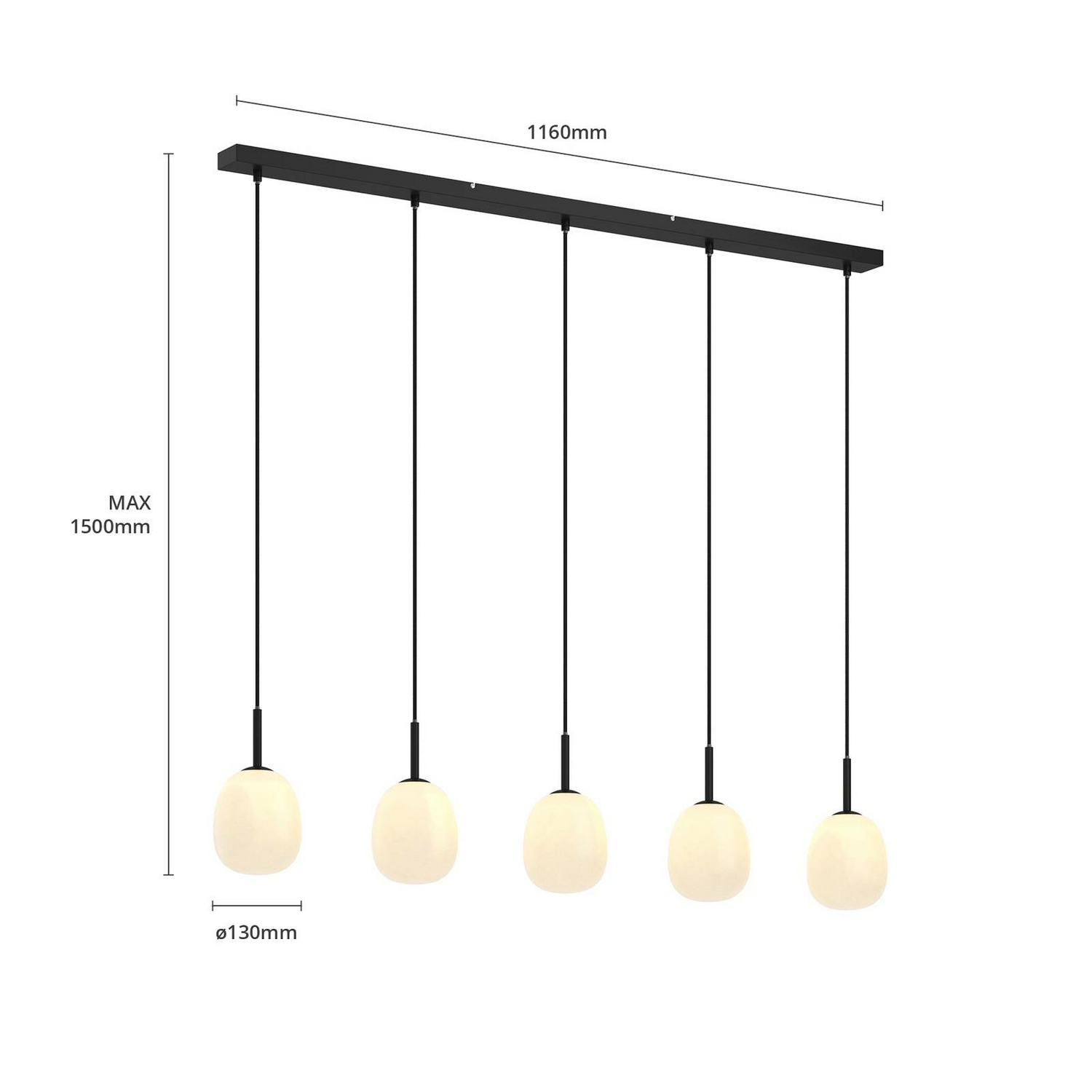 Lindby Etiena Pendelleuchte Deckenlampe Wohnzimmerleuche Hängeleuchte Lampe G67 B-Ware - 4251096573336