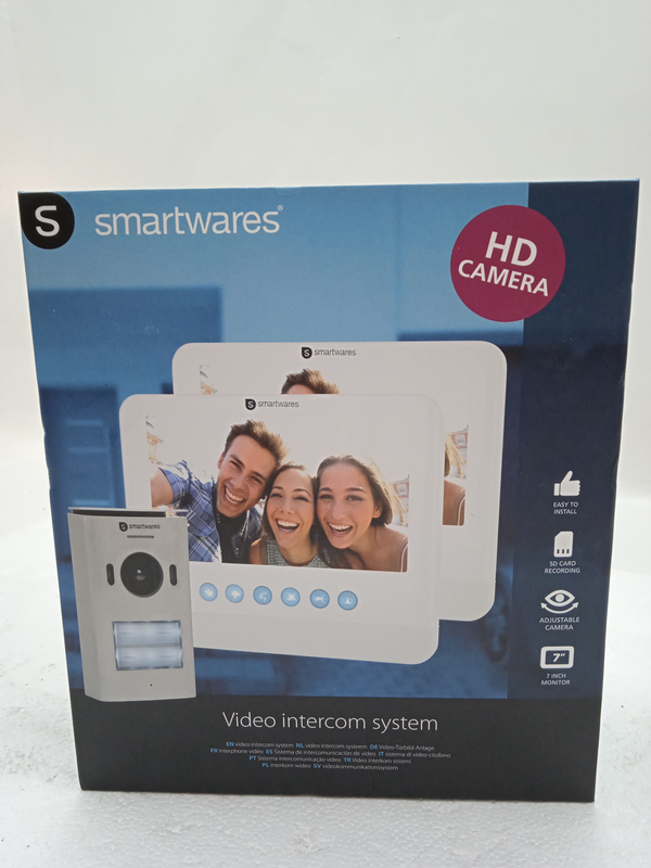 Smartwares DIC-22222 Video-Türsprechanlage 2-Draht Komplett-Set 2 Familienhaus