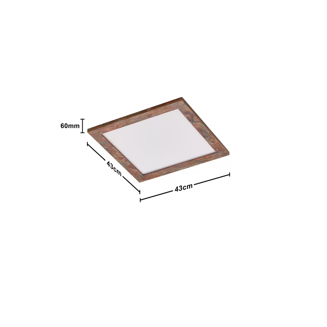 quitani Lucande Aurinor LED-Panel Kupfer Deckenleuchte Deckenlampe Deckenlicht