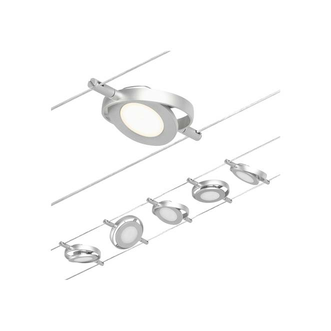 Paulmann Wire RoundMac LED-Seilsystem Deckenlampe Deckenleuchte LED 5-fl. chrom