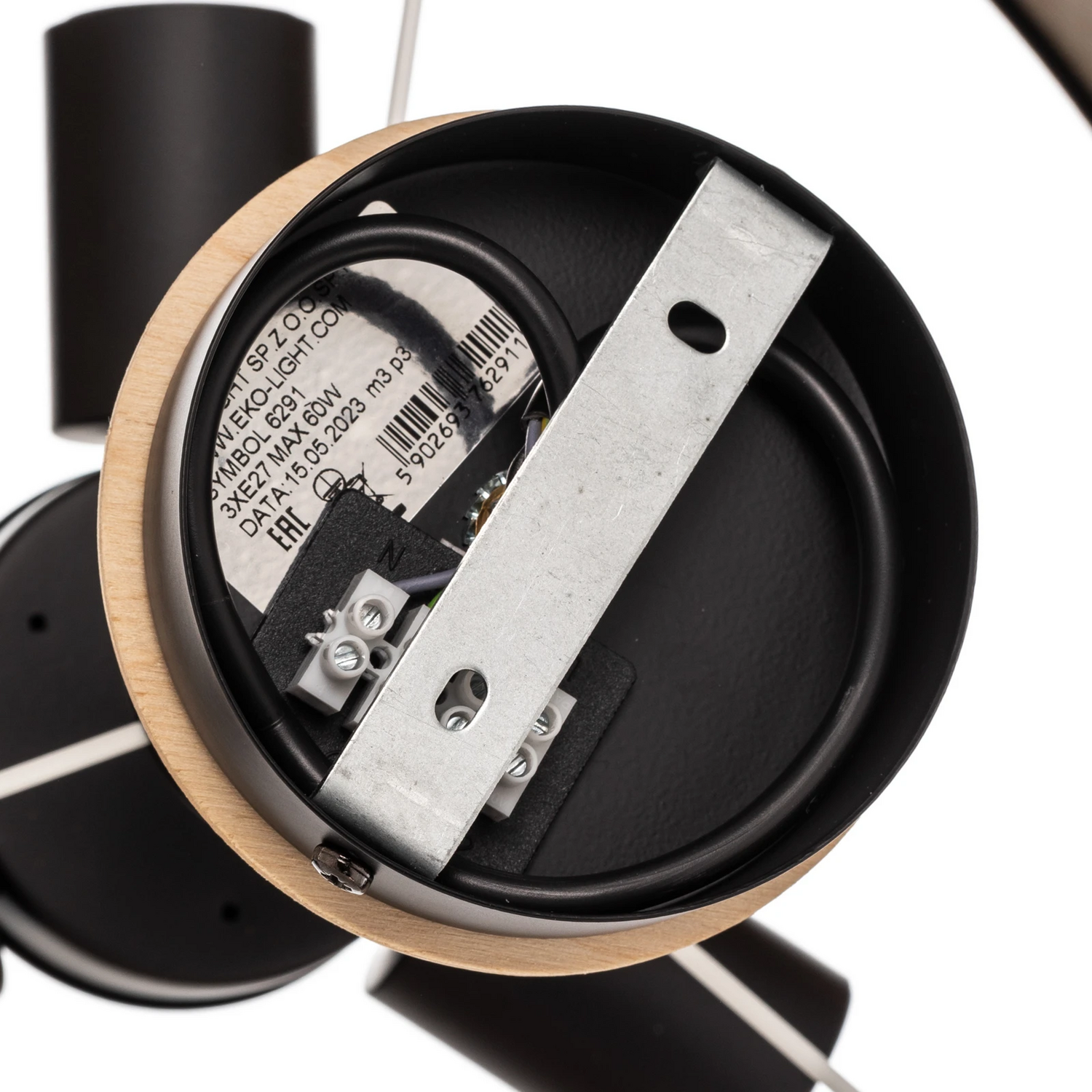 Deckenleuchte Terra Aus Holz Und Textil Schwarz Deckenlampe Lampe Leuchte Spot B-Ware - 5902693762911