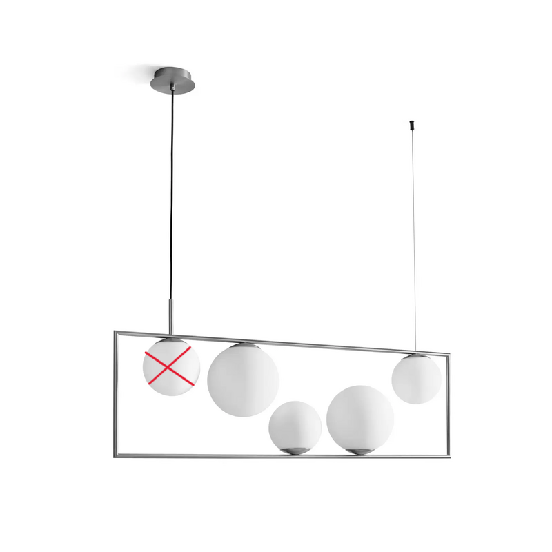 B-Ware miloox by Sforzin Hängeleuchte Buble stahlfarben 5-flammig SIEHE TEXT/FOTO