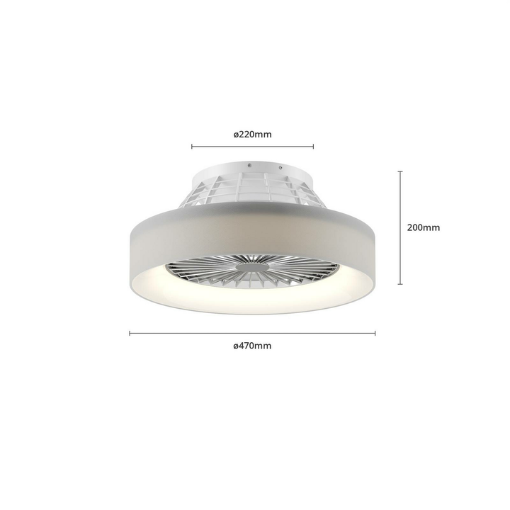Starluna Circuma LED-Deckenventilator mit Lampe Ventilator dimmbar weiß silber