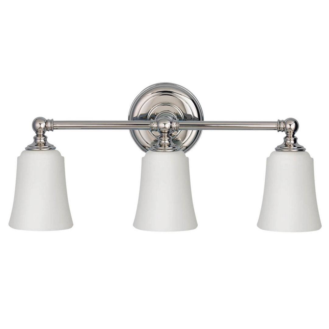 Feiss Badezimmer Wandleuchte Badlampe Huguenot Lake Chrom Weiß 3 Flammig G9 Led B-Ware - 5024005224112