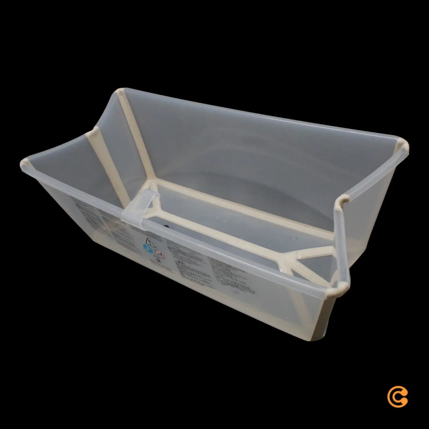 B-Ware Stokke Flexi Bath Transparent Sandy Beige Babywanne Badewanne Mit Stöpsel