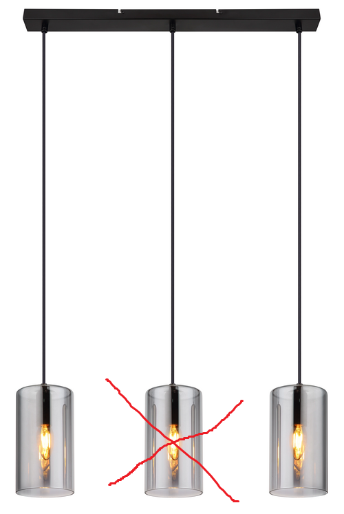 Globo Lighting Pendellampe Olly Länge 63 Cm Rauchgra Deckenlampe Siehe Text/Foto B-Ware