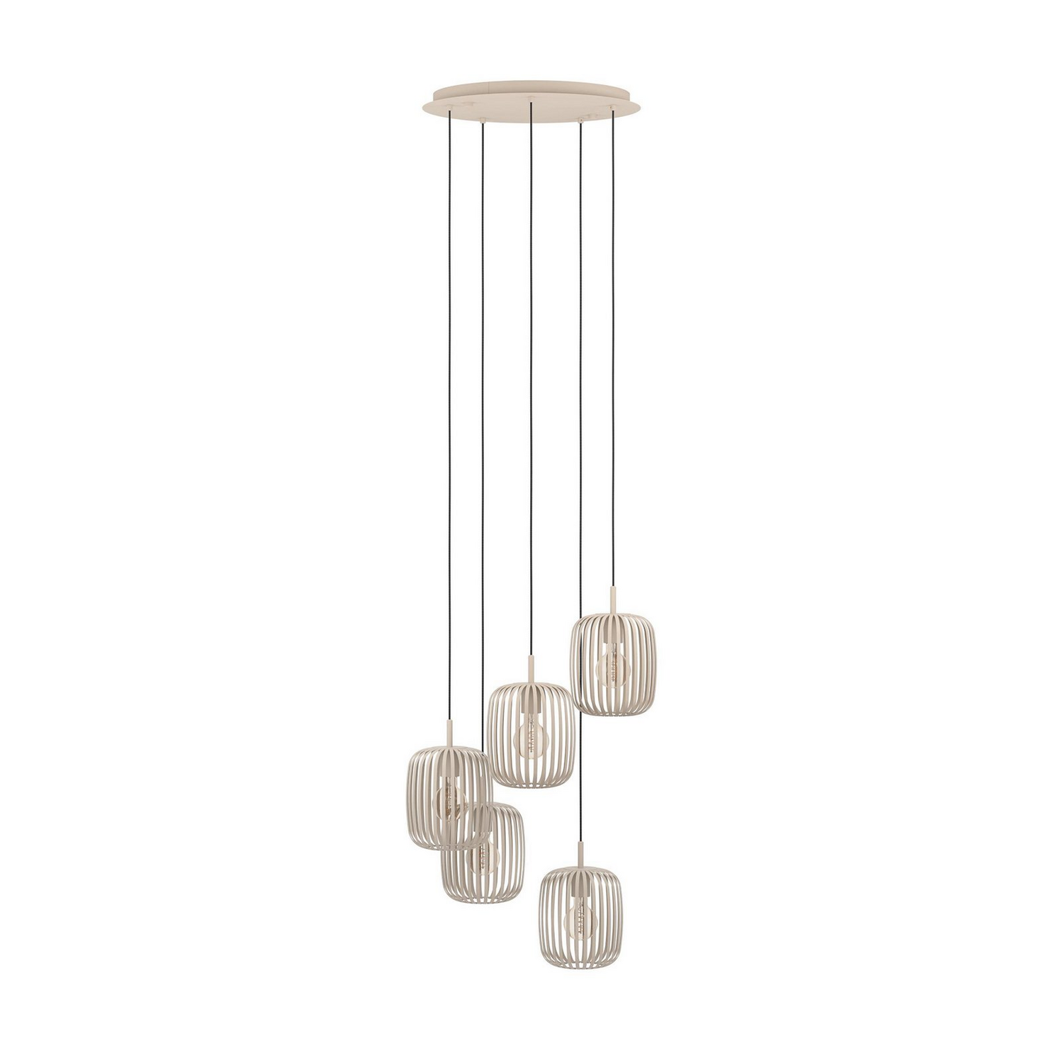B-Ware Eglo Hängelampe Romazzina Pendelleuchte Hängeleuchte Sandfarben Stahl ø50cm 5flg