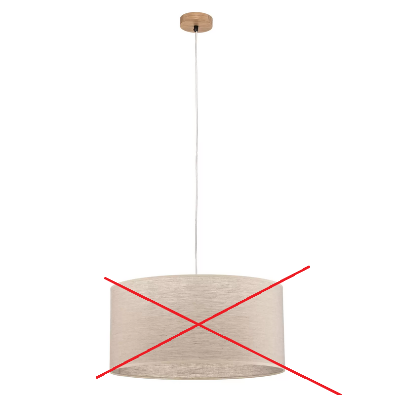 Hängeleuchte Canvas Leinenschirm ø 50 Cm Rund Deckenlampe Lampe Siehe Text/Foto B-Ware - 5903839989964