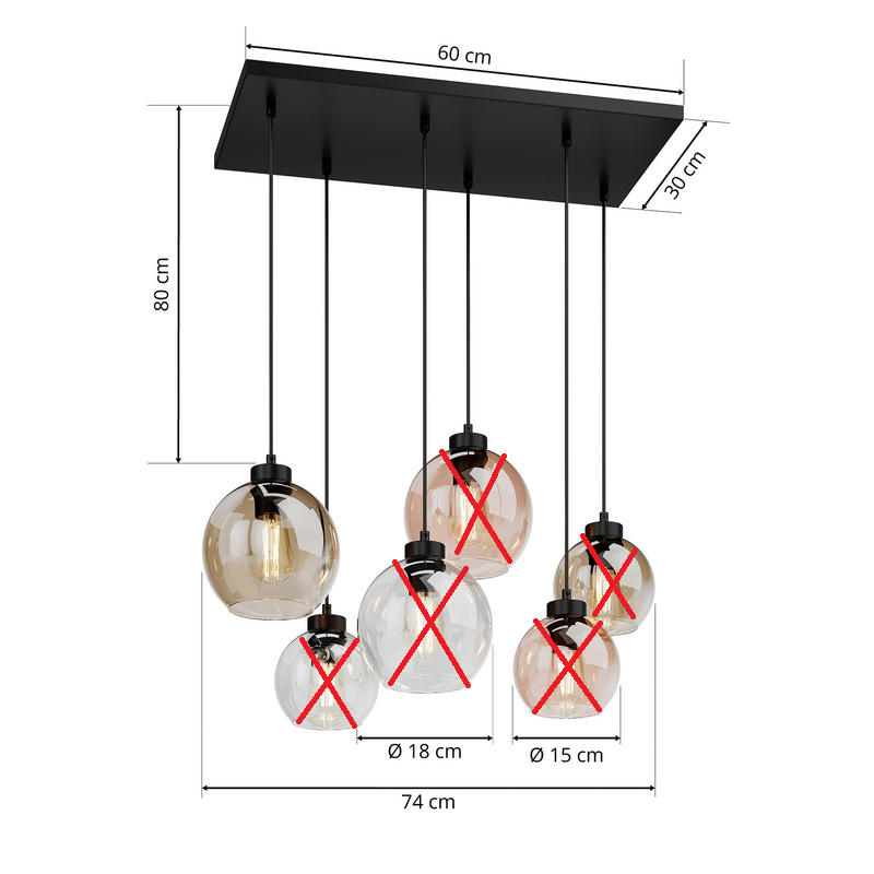 Tk Lighting Cubus 2164 Hängeleuchte Deckenlampe Pendelleuchte Siehe Text/Foto B-Ware